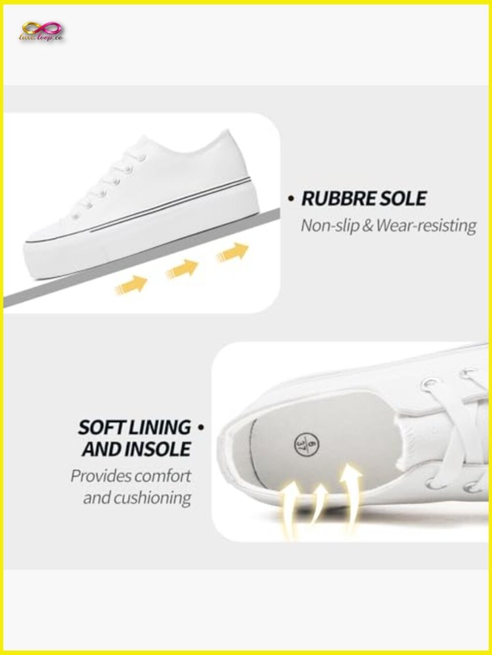 Platform Sneakers Classic Low Top Pu Leather Casual Walking Shoes Women View 5
